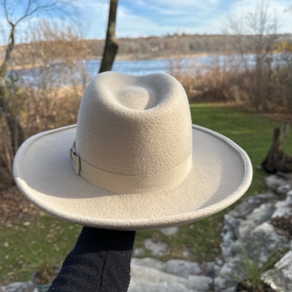 Custom made Barcelona wide brim wool felt fedora hat main image 2